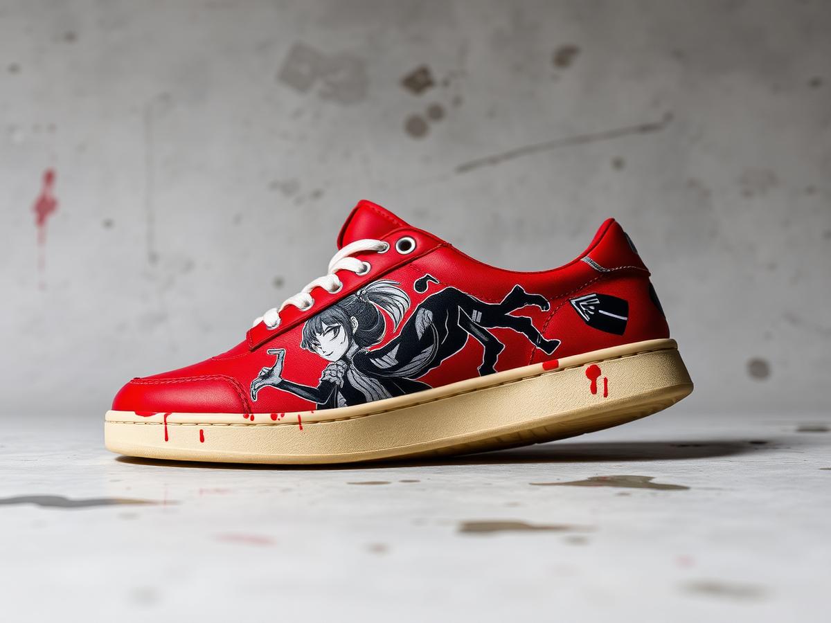 Hand-painted finish custom sneaker artwork